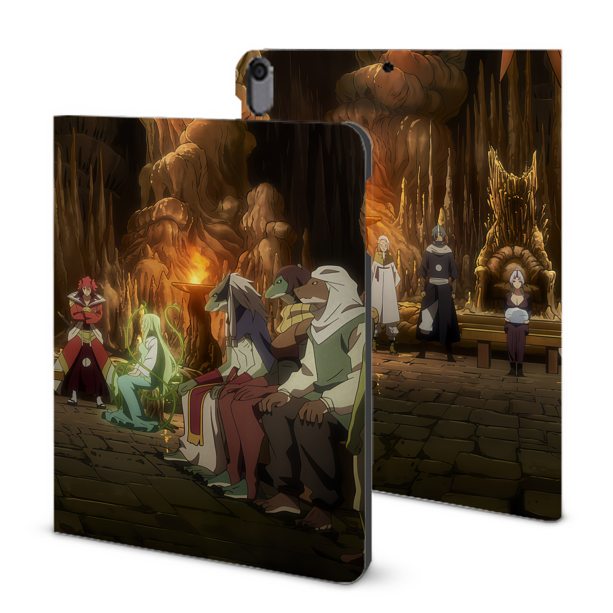 （画像用） 転スラ Regarding Reincarnated to Slime IPad ケース ブック型 PUレザー TPU 耐衝撃 軽量 薄型 ペン収納なし 全面保護 IPad 各モデル対応